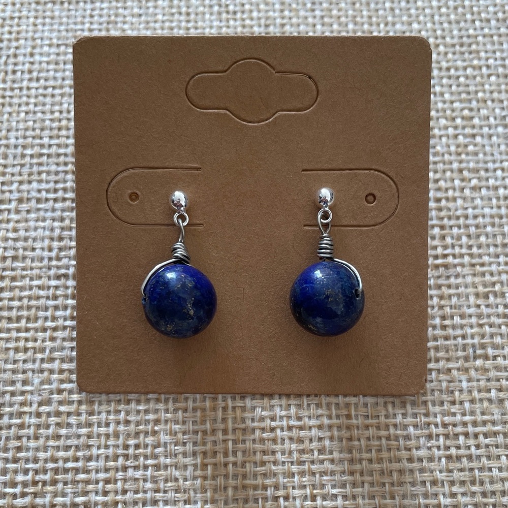 Elegant Lapis Lazuli Drop Earrings